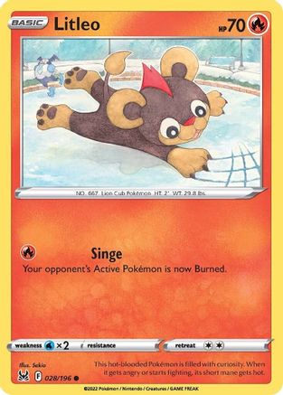 Litleo 28/196 - Lost Origin Reverse Holofoil - Poke-Collect
