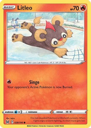 Litleo 28/196 - Lost Origin Reverse Holofoil - Poke-Collect