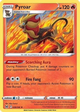 Pyroar 29/196 - SWSH11 Lost Origin Reverse Holofoil - Poke-Collect