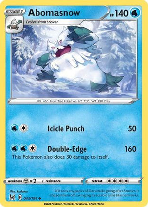 Abomasnow 43/196 - Lost Origin Reverse Holofoil - Poke-Collect