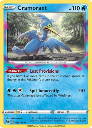 Cramorant 50/196 - SWSH11 Lost Origin Reverse Holofoil - Poke-Collect