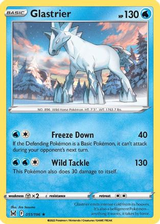 Glastrier 51/196 - Lost Origin Reverse Holofoil - Poke-Collect