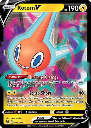 Rotom V 58/196 - Lost Origin Holofoil - Poke-Collect
