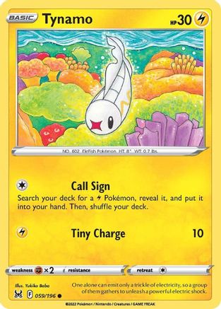 Tynamo 59/196 - Lost Origin Reverse Holofoil - Poke-Collect