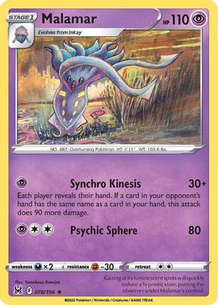 Malamar 78/196 - SWSH11 Lost Origin Reverse Holofoil - Poke-Collect