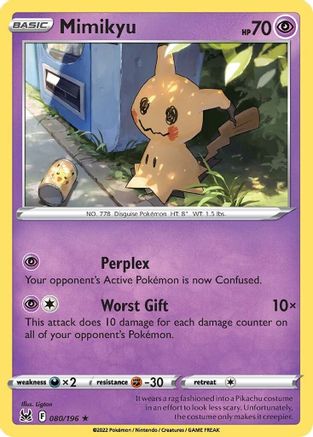 Mimikyu 80/196 - SWSH11 Lost Origin Reverse Holofoil - Poke-Collect