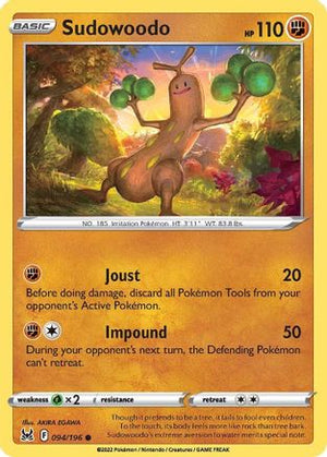 Sudowoodo 94/196 - Lost Origin Reverse Holofoil - Poke-Collect