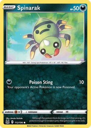 Spinarak 112/196 - Lost Origin Reverse Holofoil - Poke-Collect