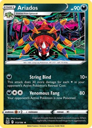 Ariados 113/196 - Lost Origin Reverse Holofoil - Poke-Collect