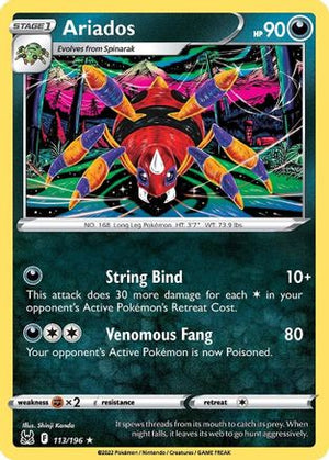 Ariados 113/196 - Lost Origin Reverse Holofoil - Poke-Collect