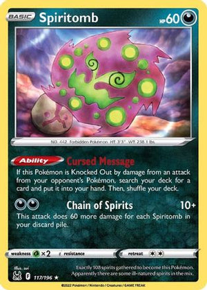 Spiritomb 117/196 - Lost Origin Reverse Holofoil - Poke-Collect