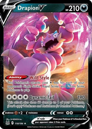 Drapion V 118/196 - Lost Origin Holofoil - Poke-Collect