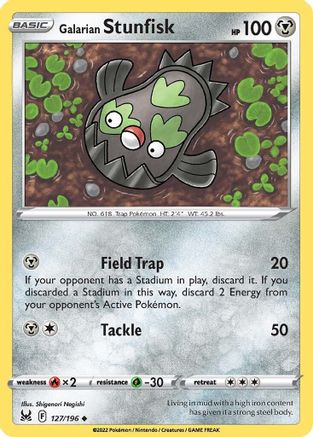 Galarian Stunfisk 127/196 - SWSH11 Lost Origin Reverse Holofoil - Poke-Collect
