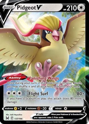 Pidgeot V 137/196 - SWSH11 Lost Origin Holofoil - Poke-Collect