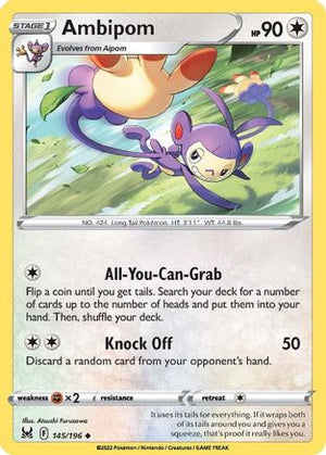 Ambipom 145/196 - Lost Origin Reverse Holofoil - Poke-Collect