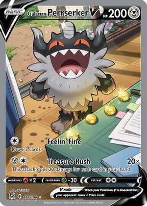 Galarian Perrserker V 184/196 - Lost Origin Holofoil - Poke-Collect