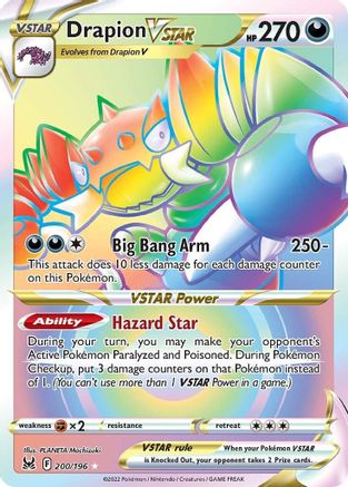 Drapion VSTAR (Secret) 200/196 - SWSH11 Lost Origin Holofoil - Poke-Collect