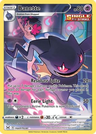 Banette TG07/30 - SWSH11 Lost Origin Trainer Gallery Holofoil - Poke-Collect