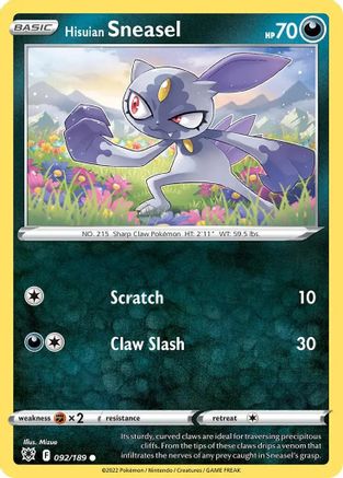 Hisuian Sneasel - 092/189 (Cosmos Holo) 92 - Deck Exclusives Holofoil - Poke-Collect