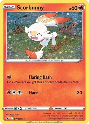 Scorbunny - SWSH244 (Cosmos Holo) SWSH244/307 - SWSH Sword & Shield Promo Cards Holofoil