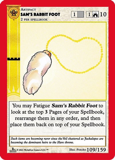 Sam's Rabbit Foot [Cryptid Nation Kickstarter Edition] - Poke-Collect