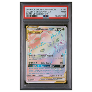 Celebi & Venusaur GX Tag Team Team Up #182 PSA 9