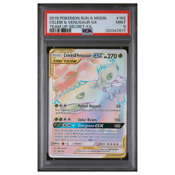 Celebi & Venusaur GX Tag Team Team Up #182 PSA 9 - Poke-Collect
