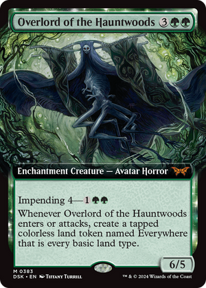 Overlord of the Hauntwoods (DSK-383) - Duskmourn: House of Horror: (Extended Art, enchantment) Foil