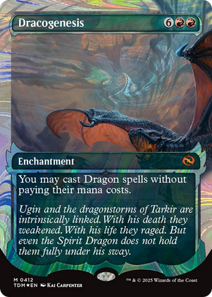 Dracogenesis (TDM-412) - Tarkir: Dragonstorm: (Showcase, enchantment) (Borderless) Foil - Poke-Collect