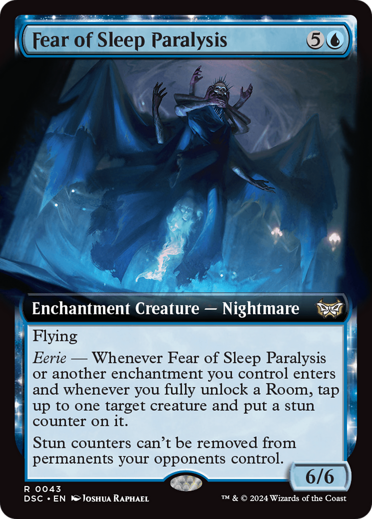 Fear of Sleep Paralysis (DSC-043) - Duskmourn: House of Horror Commander: (Extended Art, nyxtouched) - Poke-Collect