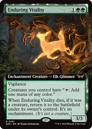 Enduring Vitality (DSK-381) - Duskmourn: House of Horror: (Extended Art, enchantment) Foil