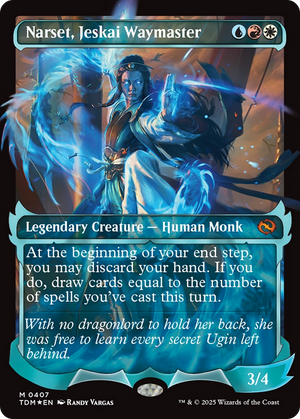 Narset, Jeskai Waymaster (TDM-407) - Tarkir: Dragonstorm: (Showcase) (Borderless) Foil