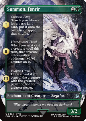 Summon: Fenrir (FIN-372) - FINAL FANTASY: (enchantment) (Borderless) Foil - Poke-Collect