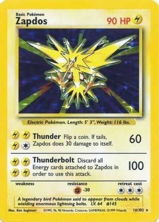 Zapdos 16/102 - Base Holofoil - Poke-Collect