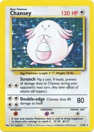 Chansey 3/102 - Base Set Holofoil - Poke-Collect