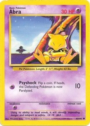 Abra 43/102 - Base - Poke-Collect