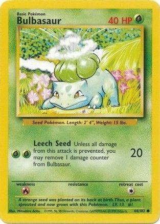 Bulbasaur 44/102 - Base Set - Poke-Collect