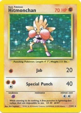 Hitmonchan 7/102 - Base Set Holofoil - Poke-Collect