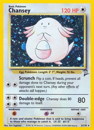 Chansey 3/130 - Base Set 2 Holofoil - Poke-Collect