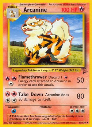 Arcanine 33/130 - Base Set 2 - Poke-Collect