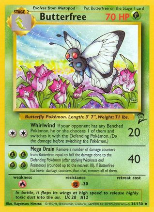 Butterfree 34/130 - Base Set 2 - Poke-Collect