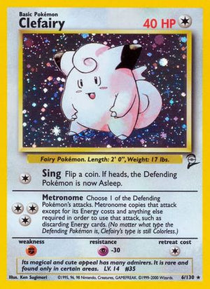 Clefairy 6/130 - Base Set 2 Holofoil