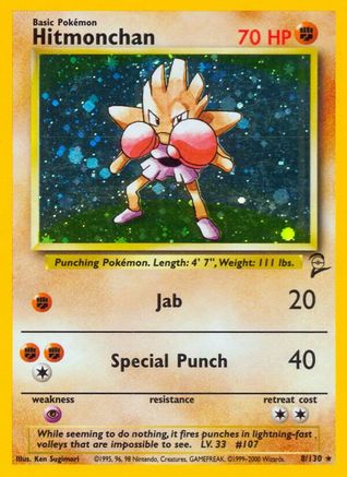 Hitmonchan 8/130 - Base Set 2 Holofoil - Poke-Collect