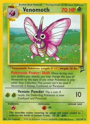 Venomoth 31/130 - Base Set 2 - Poke-Collect