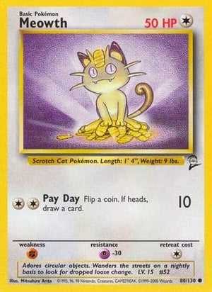Meowth 80/130 - Base Set 2 - Poke-Collect