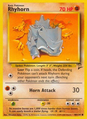 Rhyhorn 90/130 - Base Set 2 - Poke-Collect