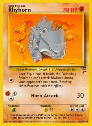 Rhyhorn 90/130 - Base Set 2 - Poke-Collect