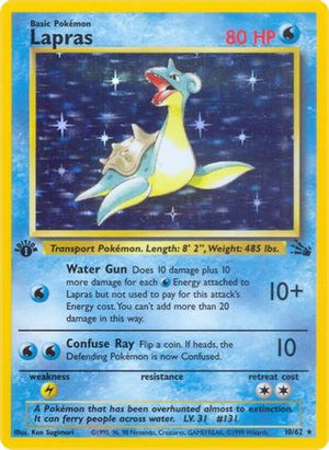 Lapras 10/62 - Fossil Unlimited Holofoil - Poke-Collect