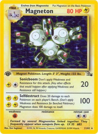 Magneton (11) 11/62 - Fossil 1st Edition Holofoil - Poke-Collect