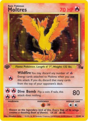 Moltres (12) 12/62 - Fossil 1st Edition Holofoil